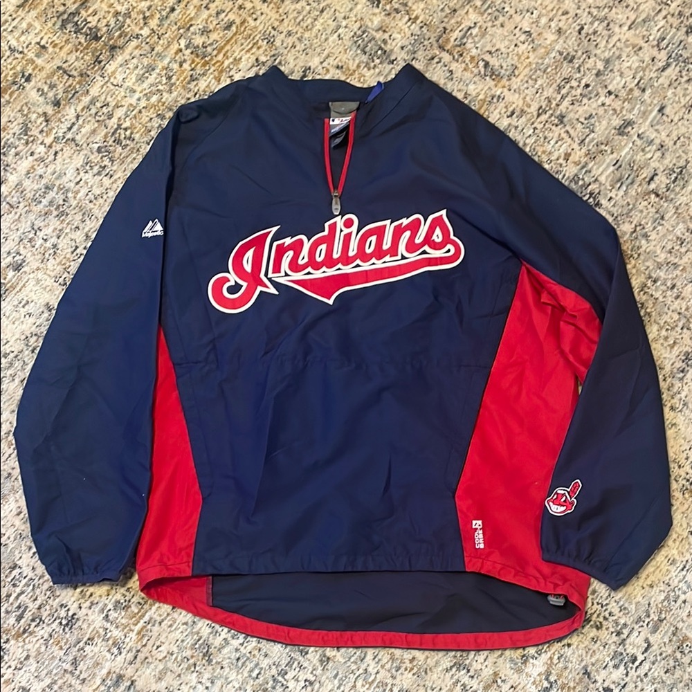 Cleveland Indians Navy and Red Pullover Jacket